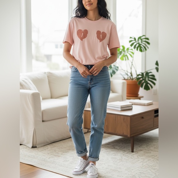 Fighting Eel Tops - Fighting Eel Light Pink Anthurium T-shirt Medium